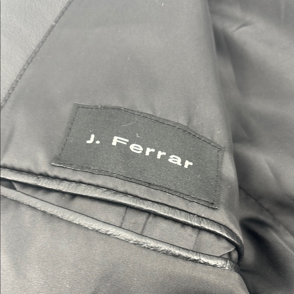 J. Ferrar Retro 70’s Genuine Leather Structured Sport Coat Jacket Blazer - Picture 9 of 15